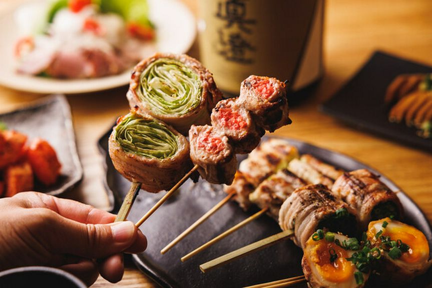 女性に大人気！当店名物野菜串巻き串