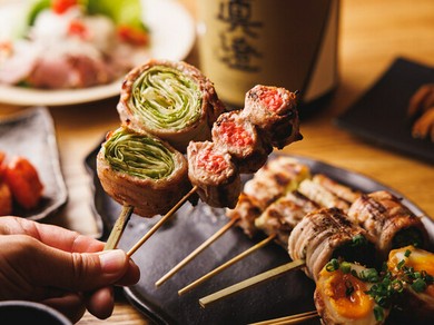 女性に大人気！当店名物野菜串巻き串