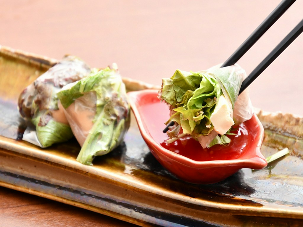 生ハムとクリームチーズの生春巻