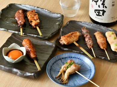 名古屋コーチン入り鶏串＆野菜串で魅せる『串焼上8本コース』