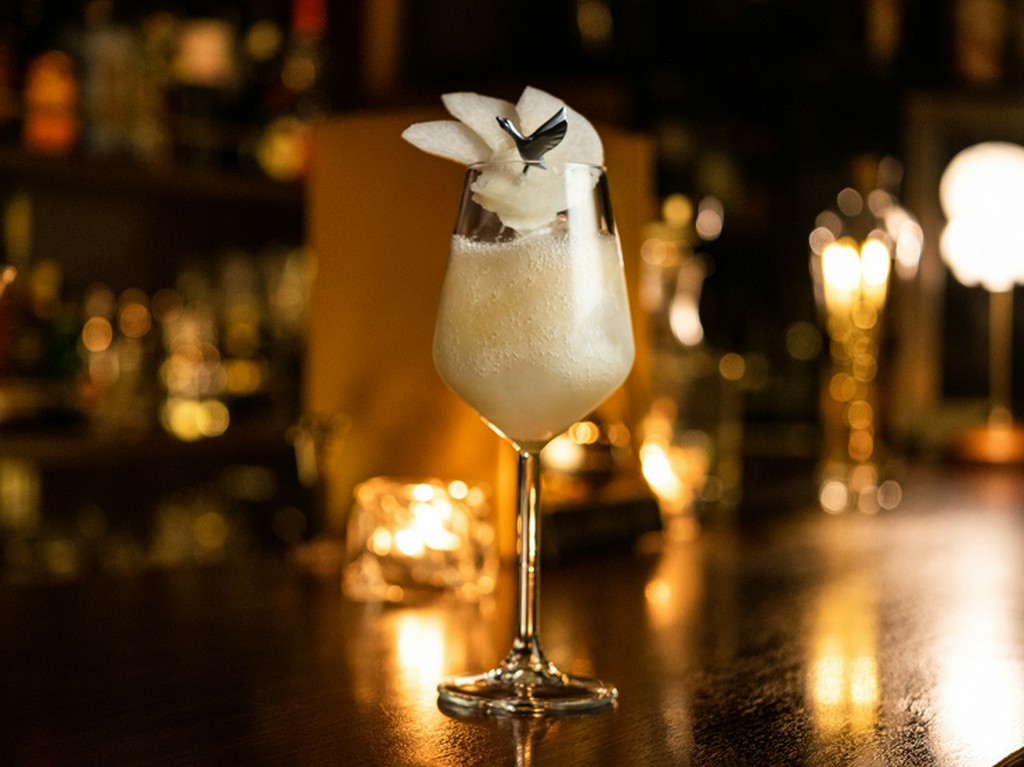 季節の梨のカクテル