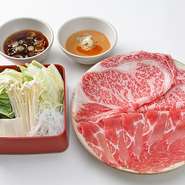 C. 黒毛和牛リブロース《50g》+豚ロース《50g》