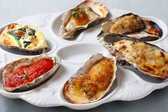 焼き牡蠣全種盛り合わせ