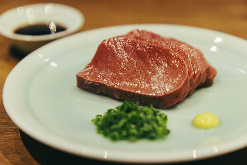 ハツ刺し　たまり醤油