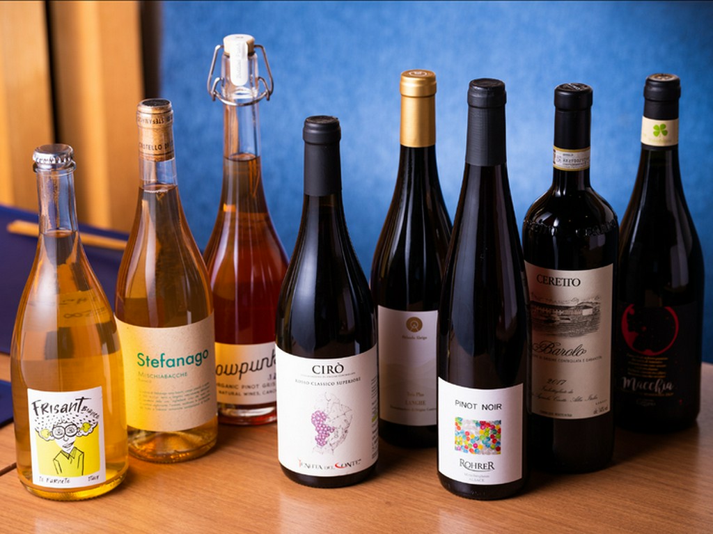 有機栽培のブドウから作られるオーガニックワインがずらり