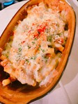 ナスとミートソースがマカロニに絡んでとても味わい深いグラタン