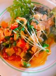 トマトソースを絡ませて作りました！