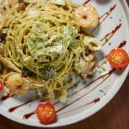 魚介のジェノベーゼパスタ