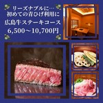 青ひげ厳選の広島牛ステーキが楽しめるコースです。赤身/サーロイン/ヒレから当日選んでいただけます！！