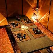 2名様～ご案内可能な個室席は落ち着きある大人の空間。周りを気にせず会話とお食事を。接待のご利用にも。