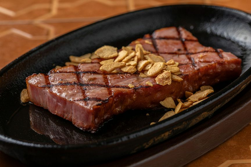 ガーリックベーコンのステーキ