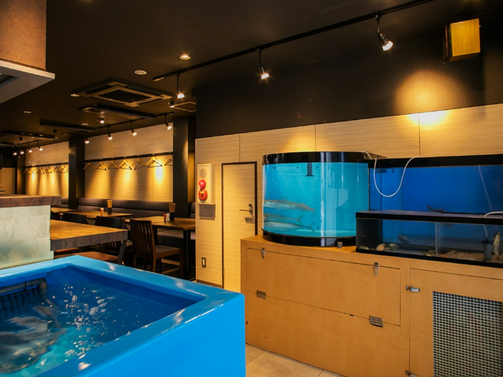 活魚がいきいき泳げるような、生け簀を店内に設置