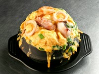 人気！MENU　海鮮たっぷり！エビ、イカ、タコ入りの海鮮たっぷり！韓国の蒸し卵料理