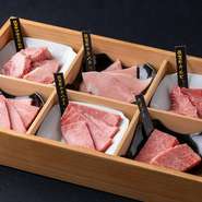 脂の多めな佐賀牛のおいしさを味わえる、バラ肉を中心としたセットです。『カルビ』『中落ちカルビ』に加えて、『カイノミ』『タテバラ』『ウチハラミ』『ささみ』と一頭の牛から少量ずつしか取れない希少部位も。
