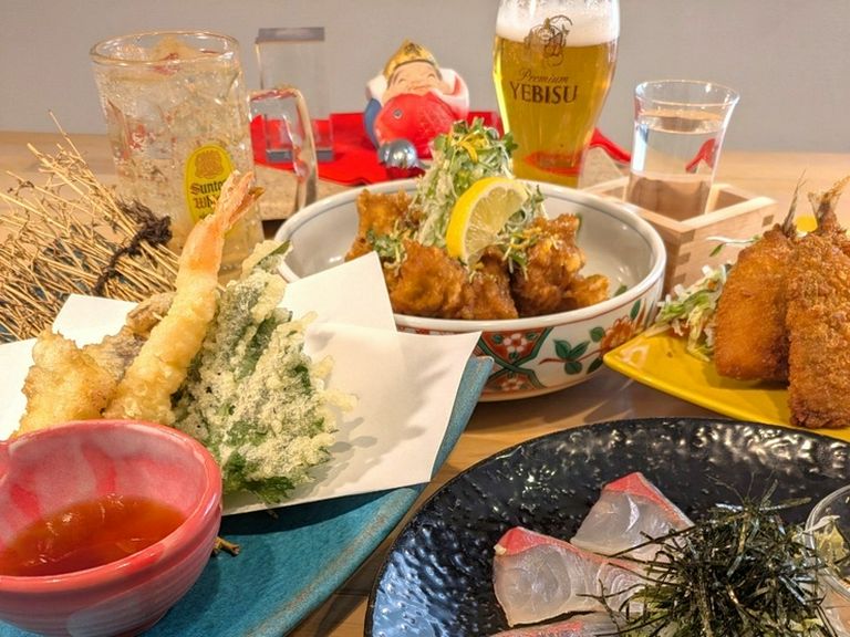 【当日予約OK】4400円90分食べ飲み放題　天ぷら寿司付き全60品
