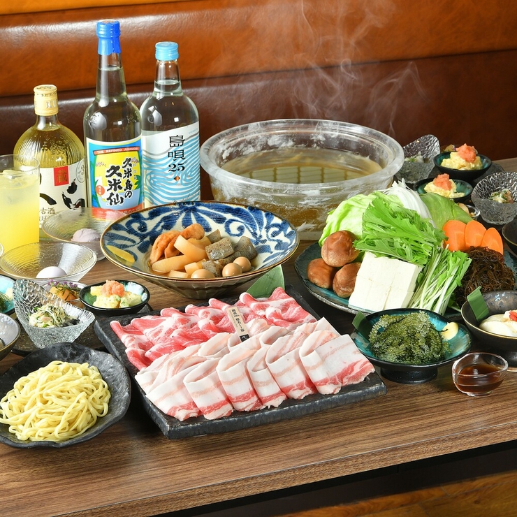 ≪키타신치점 한정≫희소 순혈 아구-돼지 레타 샤브 코스! 통상의 고기 1.5배 능숙 코스!