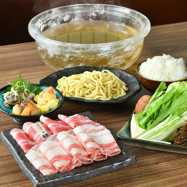 [Lunch only] Purebred San Agu Pork Lettuce Shabu-Shabu Lunch Course