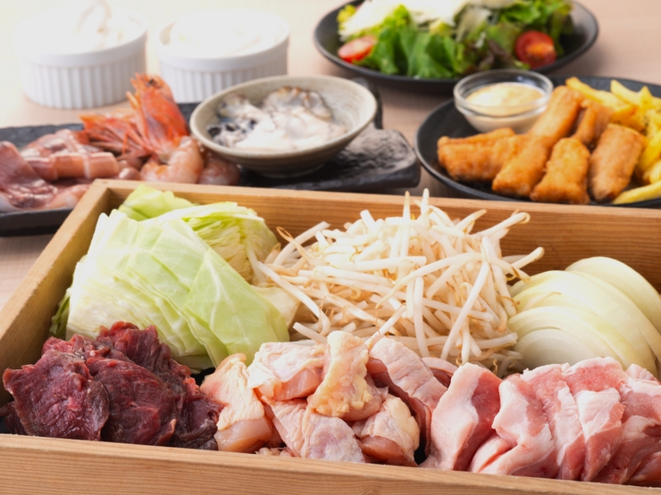 【特别套餐】尽享文字烧和铁板烧拼盘（任选其一）！包含2小时畅饮！【欢迎/告别派对】