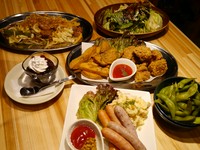 ・先付け
・本日のサラダ
・ザンギ＆チップス
・ソーセージ５種盛り
・焼うどんor焼きそば
・デザート

ビールとウォッカ以外のドリンク飲み放題
要予約（当日受付不可）