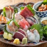 様々な魚種を様々な薬味で愉しむ。
四十八漁場に来たら、まずはこれ！
※二人前よりお承ります。