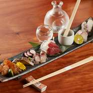 鮮魚をダイレクトに味わうお刺身ですが、【やきしま】では熟成をかけることで素材のおいしさを引き出します。舌の上でとろけるような濃厚な魚の旨みを堪能。