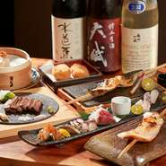すべての食材をこだわりをもって持って仕入れ、吟味しながら調理しています。刺身、焼物、蒸し物、揚げ物など、素材の良さを最大限まで引き出せるような調理法を選択。
