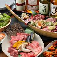 溶岩プレートで丁寧に熱を入れることで、お肉だけでなく野菜までもふっくらと絶妙な仕上がりに。お肉の焼き上げはスタッフが行ってくれるため、最高の瞬間を逃さず楽しめることも見どころです。