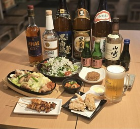 なんとびっくり！横丁の料理がいっぺんに食べられるなんて！飲み放題もついてるので幹事さんも安心です♬

