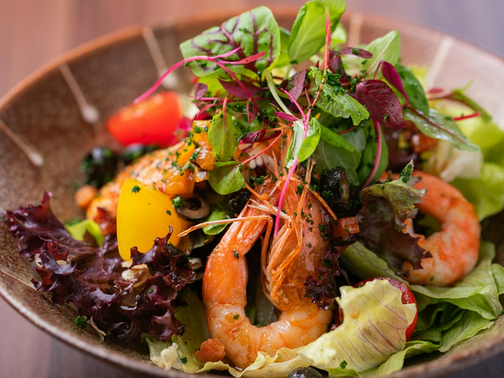 天使のエビのグリルサラダ