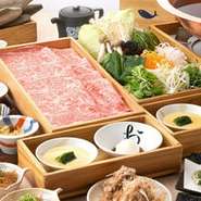 全8皿の和食コースでは、なんと言ってもおかか名物の「出汁しゃぶ」が楽しみ。