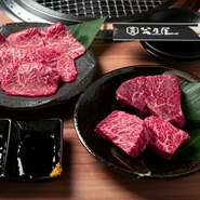 旨い赤身肉を贅沢に楽しめる【公乃屋】。メイン食材には、鹿児島県の厳選素材「のざき牛」をセレクト。優れた肉質を追い求めるため、雌牛にこだわり仕入れています。