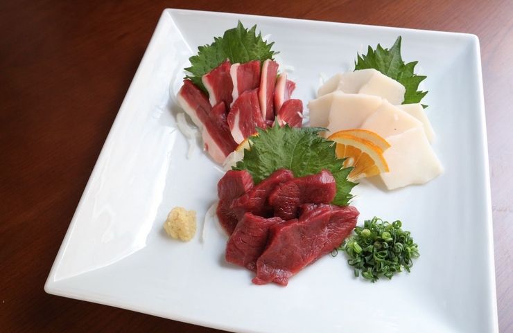 Horse meat sashimi from Fukuoka Prefecture