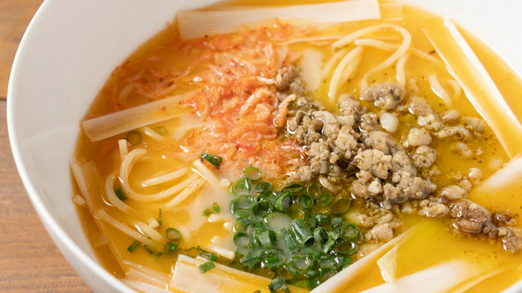 ラーメン店とのコラボメニュー。ラーメンスパゲティ『海老味噌』