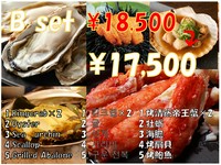 1.kingcrab×2
2.Oyster
3.Sea urchin
4.Scallop
5.Grilled Abalone