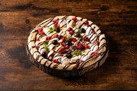 ピザ生地に溶かしたチョコがのり、その上にマシュマロがトッピングされ、焼き上げられるスイーツピザ
マシュマロがチーズのような、とろける食感になる楽しくて美味しいスイーツピザ。
