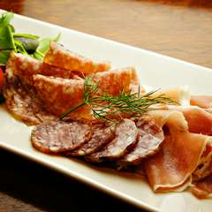 生ハムとサラミの盛り合わせ