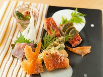 三陸の鮮魚の多面的なおいしさを堪能できる『旬魚の一式料理』