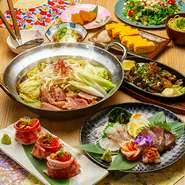 宴会に大人気！当日予約OK！鮮度にこだわる旬の食材を贅沢に使用したお料理を提供！その他合鴨ロースや薩摩極み鶏等お肉料理が盛り沢山！鍋料理もしくは寿司握り等もお選びいただけます！全席完全個室でのご案内！