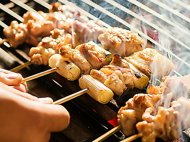 焼き鳥付き！！種類の多い食べ放題が格安で楽しめる！！完全個室×焼き鳥×食べ放題！