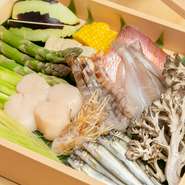 毎日欠かさず市場に足を運び、食材を店主自らの目で見極めて厳選。その時期最もおいしい食材を提供するため、産地からこだわり、全国より旬の食材をセレクトしています。