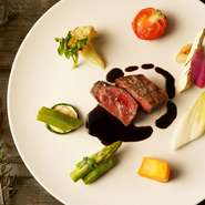 旬の野菜がお肉を鮮やかに引き立てる『若狭牛』