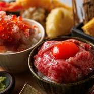 食材として使用されるのは、地元産の魚介類や牛肉など。すべてにこだわり、高級感のある料理がリーズナブルな価格で楽しめます。卓上の高級卵や高級海苔などは食べ放題。ご飯と海苔と卵だけでも感動を与える店です。