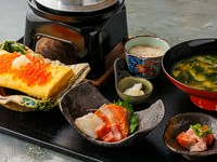 たまご同盟にお刺身盛り合わせが仲間入りした贅沢な御膳
