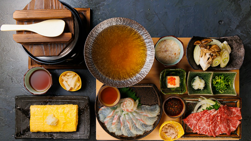 店の看板メニュー。刺身・炙り・しゃぶしゃぶと何度も味変を楽しめる『SHIMADORO御膳』