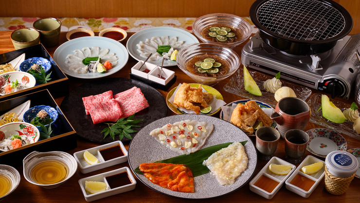 Grilled Tiger Fugu and Black Hair Yakiniku Course