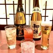 焼肉といえばやっぱりビール！豊かなホップの香りと炭酸の爽快感が、焼きたての肉の旨みを引き立てます。また、希少和牛には、上品な味わいを引き立てる純米大吟醸（日本酒）が相性抜群です。