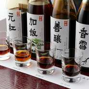 製法による味の違いを体感できる、飲み比べセット。コースでは食前酒としても提供されています。