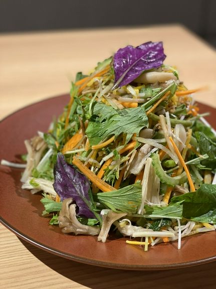 新鮮な野菜をたっぷり使った料理は、ヘルシーで見た目にも華やか