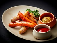 パリッと歯ごたえ、あふれ出る肉汁！ ビール・ハイボールにぴったりのソーセージ盛り合わせ。
ピリ辛のチョリソーソーセージや香草風味のソーセージをご堪能ください。