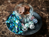 チョコレートの盛り合わせ。